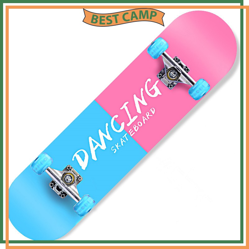 Ván Trượt Thể Thao Skateboard Cao Cấp Ván Trượt Chuẩn Thi Đấu Gỗ Phong Ép 7 Lớp Có Mặt Nhám Bánh Xe Phát Sáng Size Lớn