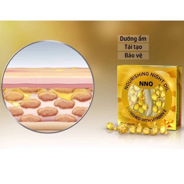 Dầu dưỡng ẩm NNO - vitamin e tự nhiên HỘP 3 VỈ