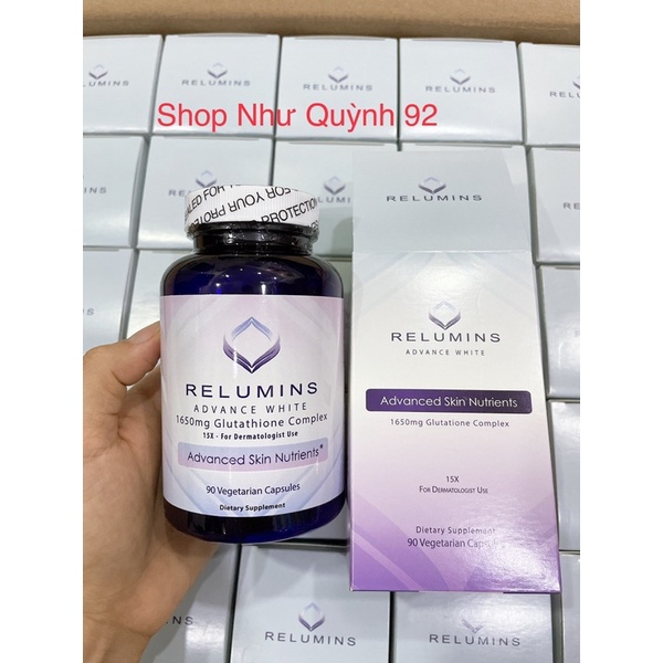 Viên uống trắng da Relumins Advance White 1650mg 90 viên của Mỹ
