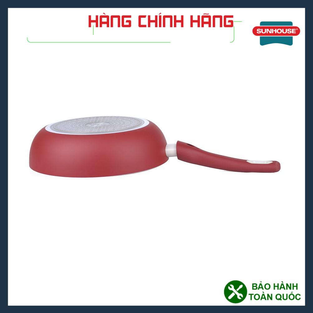 Chảo chống dính Elmich 20cm, chảo chống dính sâu lòng màu đỏ Elmich, dùng cho mọi loại bếp