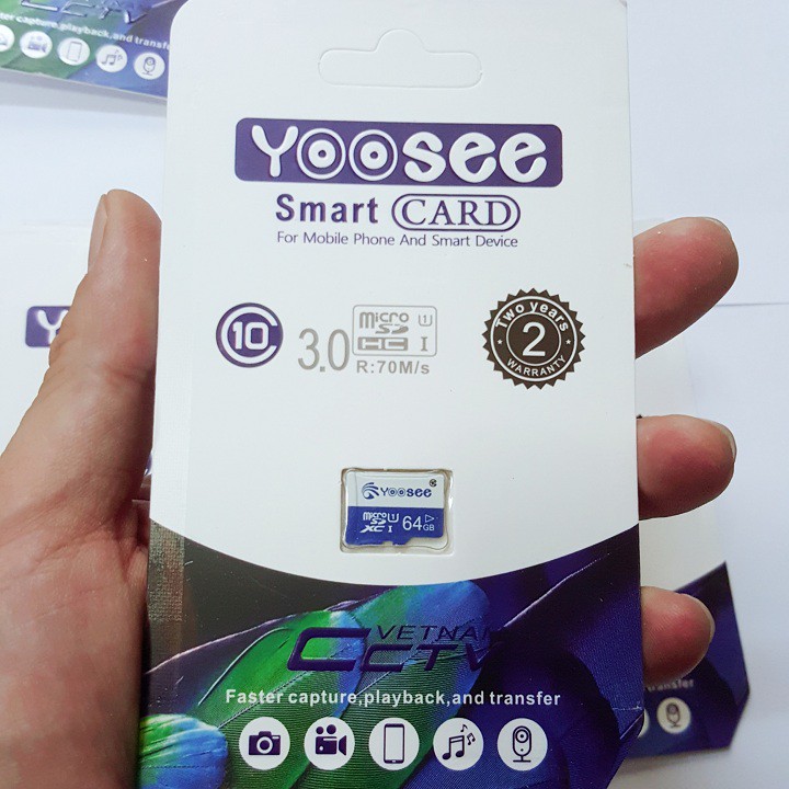 Thẻ nhớ yoosee 64GB Pro A1 Micro SDHC U3 class 10 - Tốc độ cao 100Mb/s - Tương thích mọi thiết bị