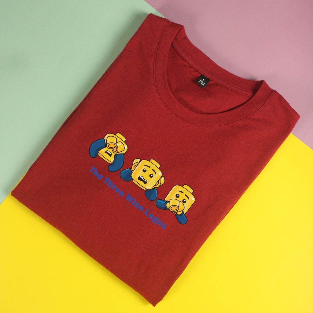Áo thun ngắn tay unisex Chodole cho cả nam và nữ, chất liệu vải cotton in cotton 100% in hình lego series - 3 wise lego