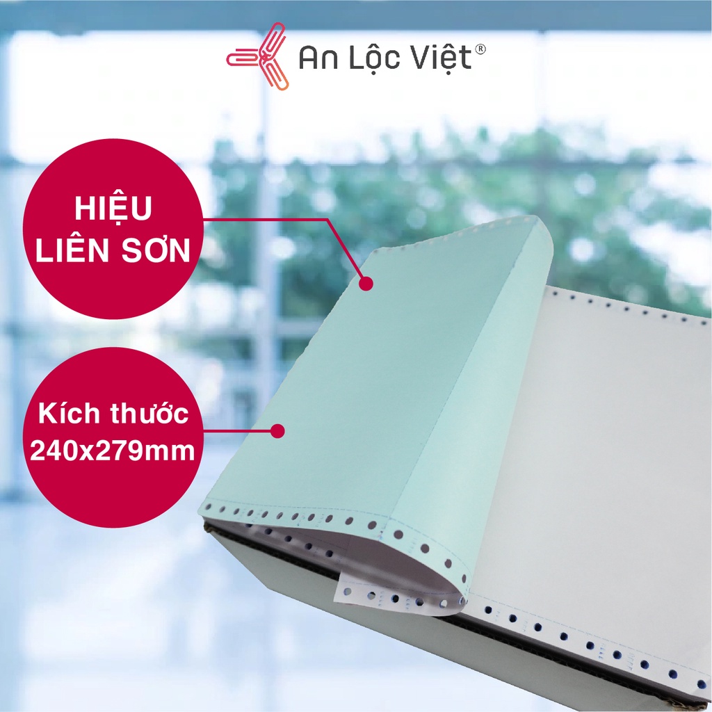 Giấy in liên tục 1, 2, 3, 4, 5 liên kích cỡ 240x279mm Liên Sơn cho máy vi tính