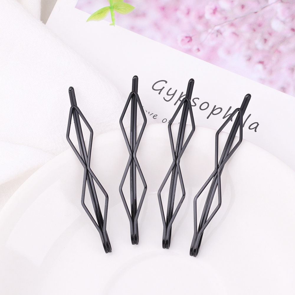 Bộ 4 kẹp tóc kim loại phong cách đơn giản dành cho nữ