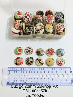 Hộp cúc gỗ size 20mm