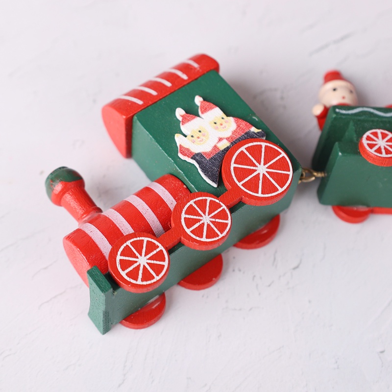 Đồ Chơi Tàu Lửa Bằng Gỗ Sơn Họa Tiết Hoạt Hình Ông Già Noel Gấu Người Tuyết / Người Tuyết Trang Trí