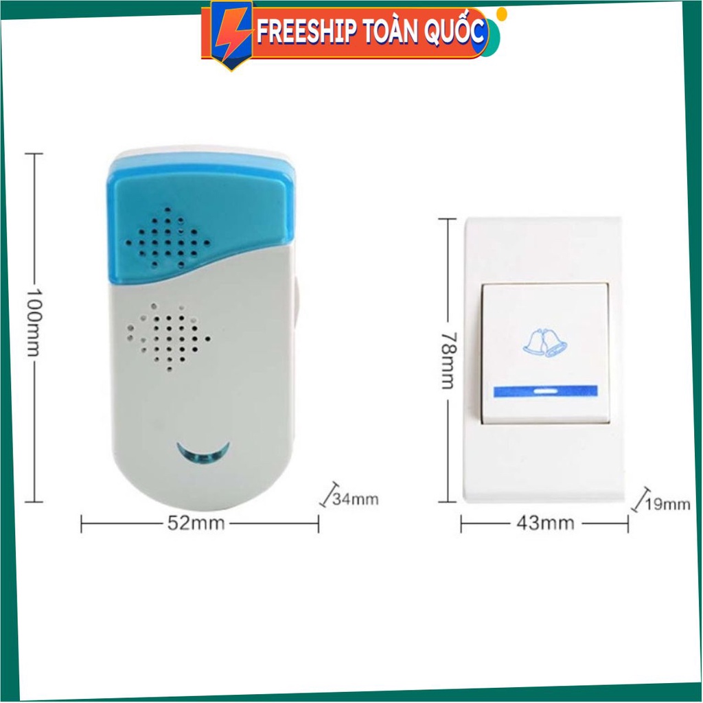BH 2 Tháng - Chuông Cửa Không Dây Cao Cấp T69 Tặng 01 Chuông Từ Báo Động Chống Trộm