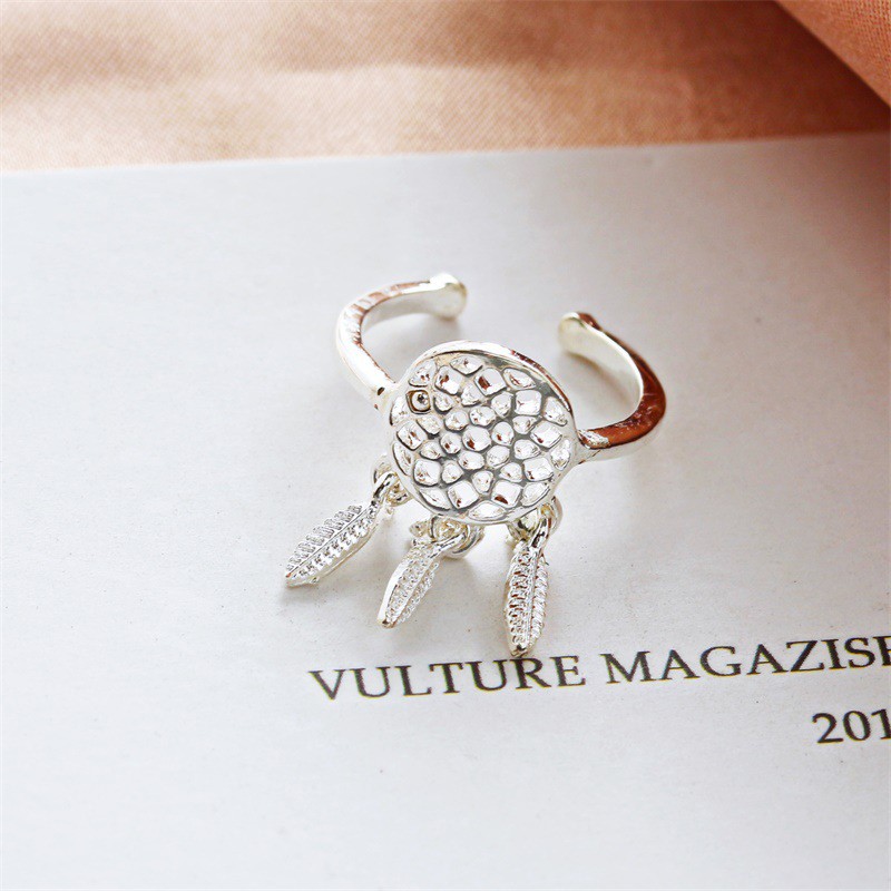 Nhẫn hình lá đính đá sang trọng thời trang cho nữ