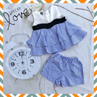 🍭 Bộ kate phối sọc cho bé 10-25kg