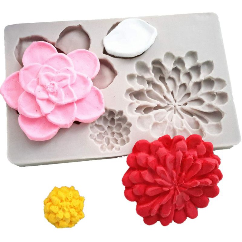 Khuôn fondant silicon hình sen đá