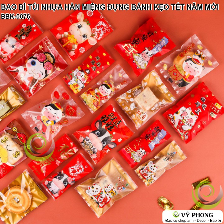 BAO BÌ TÚI NHỰA HÀN MIỆNG ĐỰNG BÁNH KẸO TẾT NĂM MỚI NGƯU NIÊN ĐẠI CÁT MỪNG XUÂN TÂN NIÊN BBK-0076