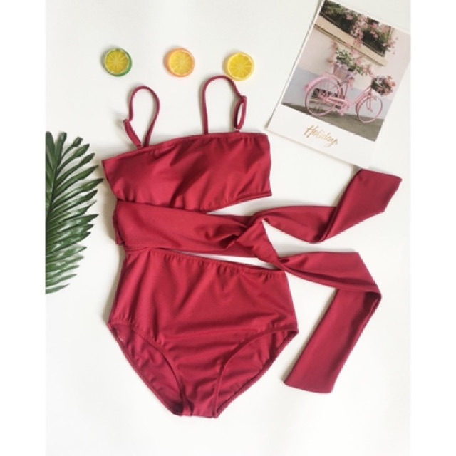 Kimstore_bikini: Đồ bơi/ bikini 1 mảnh cột nơ eo