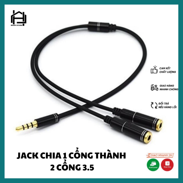 Jack 3.5mm chia tai nghe từ 1 cổng thành 2 cổng 3.5 loại xịn