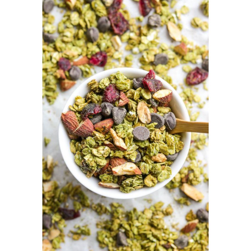 (Freeship) Ngũ Cốc Ăn Kiêng GRANOLA Healthy Siêu Hạt Vị Matcha. Giàu hạt, không tinh bột, không đường chuẩn eat clean