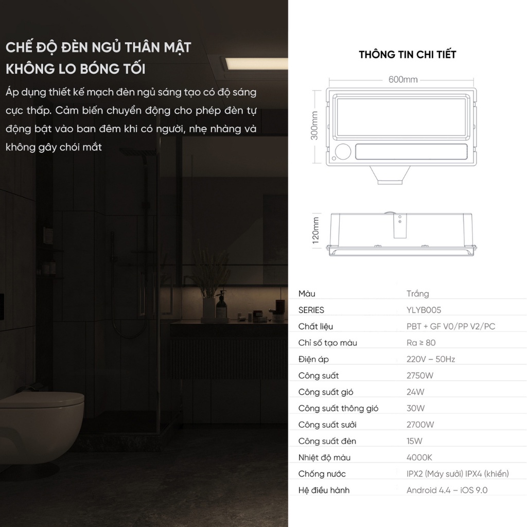 NEW - REMOTE LCD] Máy Sưởi/ Đèn Sưởi Nhà Tắm Thông Minh Yeelight Pro 8in1 - YLYB005 (YLYB02YL mã cũ) - Hàng Chính Hãng - Thiết bị sưởi ấm | DienMayHC.com