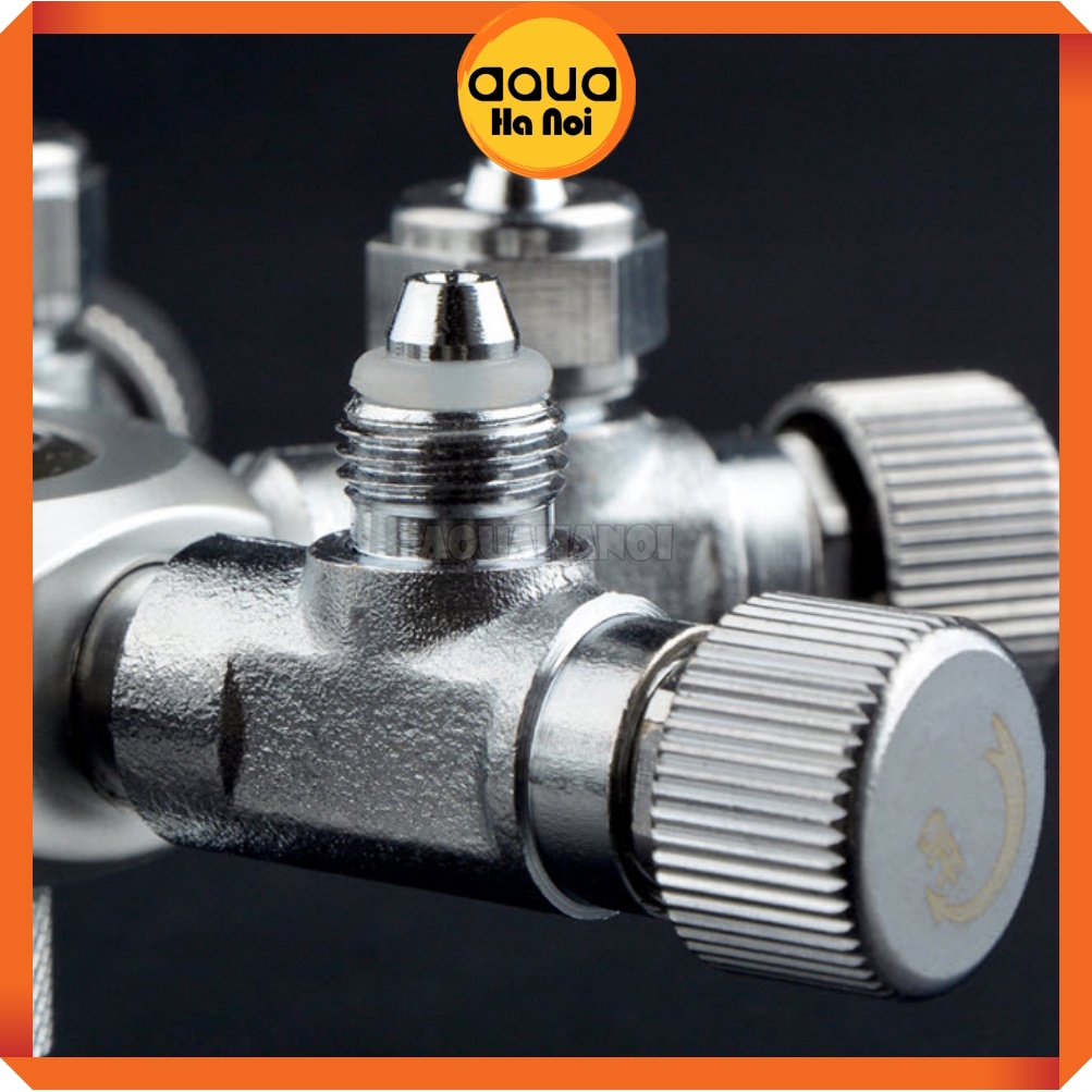 Van inox chia 2/3/4/6 và tinh chỉnh CO2 Mufan cho hồ thủy sinh