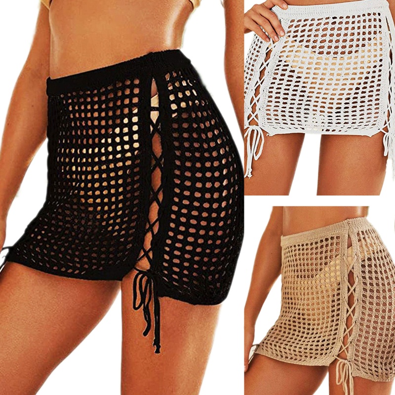 Khăn Choàng Ngắn Dệt Kim Che Phủ Sarong Thời Trang Đi Biển Mùa Hè Dành Cho Nữ