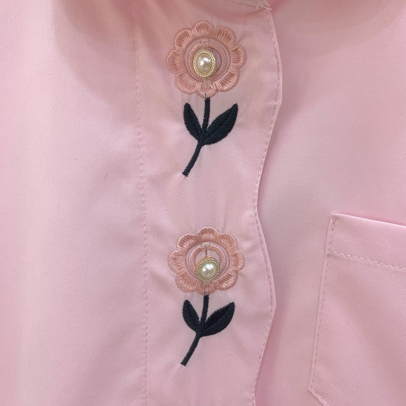 Áo Sơ Mi Polo Mỏng Tay Dài In Hoa Thời Trang Xuân Thu Cho Nữ