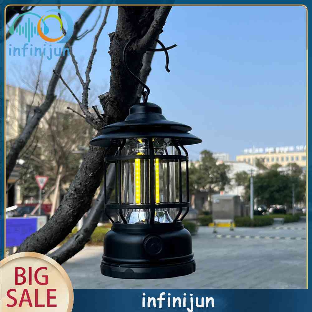 Đèn Để Bàn Sạc Cổng USB Dùng Khi Cắm Trại Ngoài Trời Phong Cách Retro