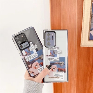 Ốp lưng tpu trong suốt họa tiết chữ cho samsung galaxy note 20 ultra note 10 plus note 9 s10 s20 plus s20 ultra
