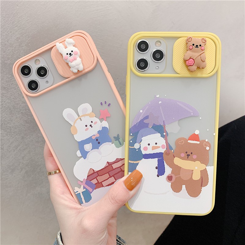 Ốp lưng iphone trượt camera Thỏ - Gấu nâu Dinosaur bvc 6/6plus/6splus/7/7plus/8/8plus/x/xs/11/12/pro/max/plus DT09 dt09