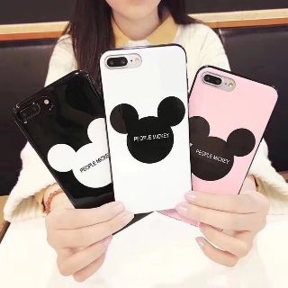 Ốp lưng iPhone 7 / 7plus Mickey mặt kính viền dẻo