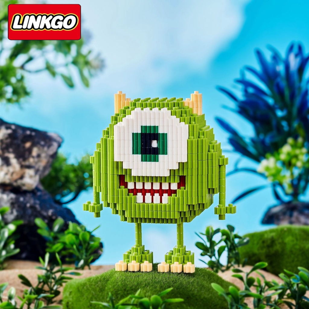 Đồ chơi lắp ráp Sulley & Totoro - Mô hình 3D LINKGO Nanoblock