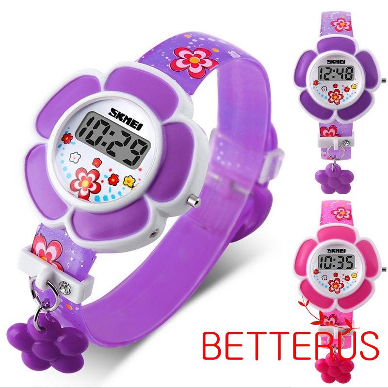 Đồng hồ điện tử dây nhựa trắng dành cho bé trai và bé gái