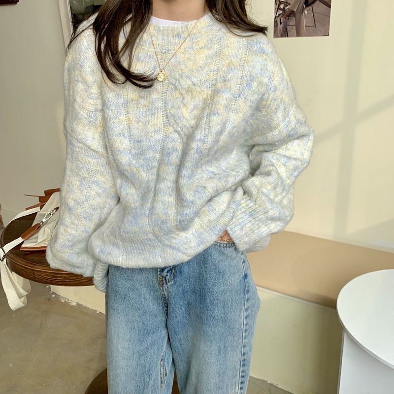 Áo sweater Dệt Kim Dáng Rộng Phong Cách Mùa Thu Mới