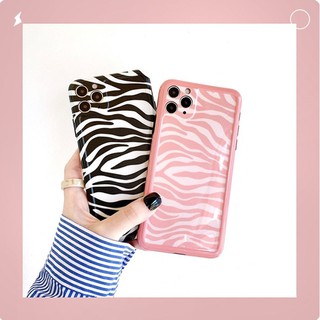 Ốp Điện Thoại Họa Tiết Ngựa Vằn Màu Hồng Bảo Vệ Toàn Diện Cho IPhone Xs 11 Pro Max SE2 XR i7 i8 Plus