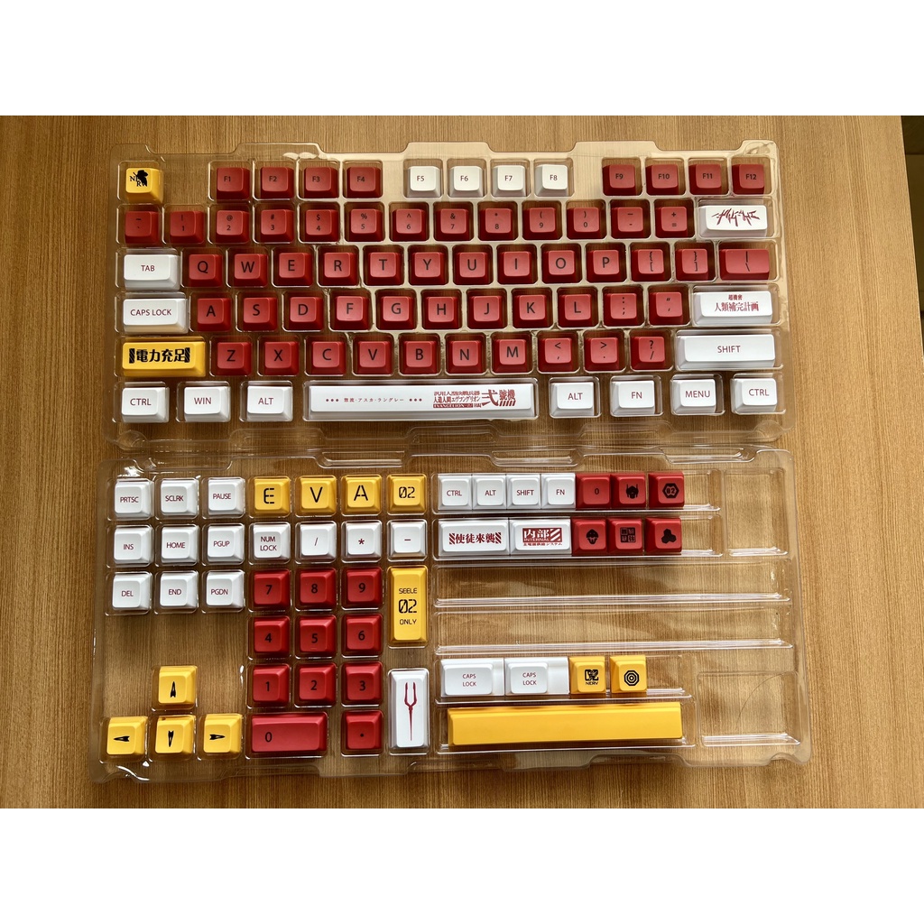 Bộ Keycap PBT nút bàn phím cơ profile XDA Matcha, Eva Red