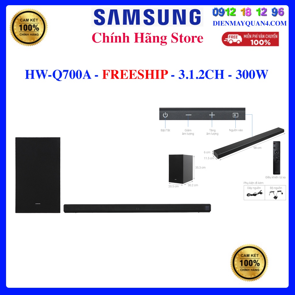 Loa thanh Samsung HW-Q700A, Bảo hành chính hãng 12 tháng.