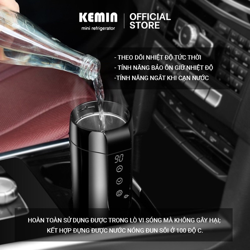 Bình đun nước điện tử 12V - 350ml Chính Hãng Kemin