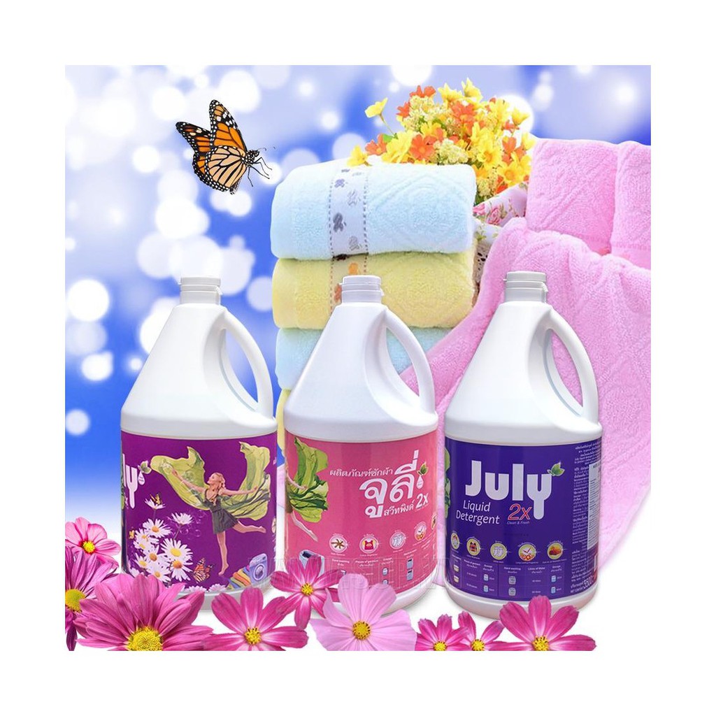 Nước Giặt Xả July Thái Lan 2X Sweet Pink 3500ml chỉ cần ngâm và vò nhẹ cho cảm giác thơm, thoải mái suốt cả ngày
