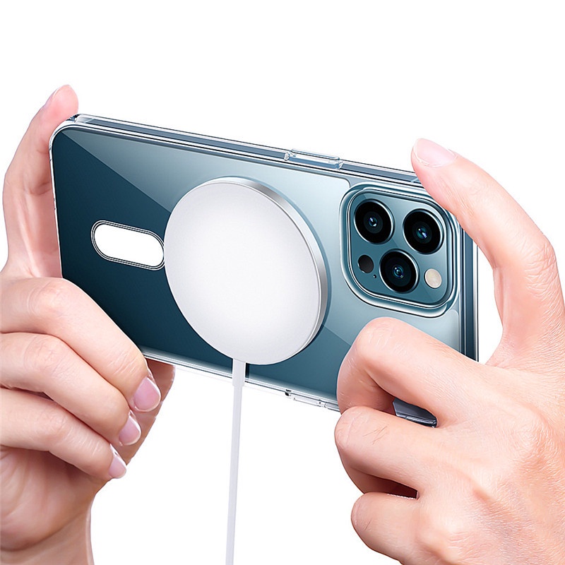 Ốp Điện Thoại Chống Sốc Có Nam Châm Hút Không Dây Cho i-Phone 13 11 12 pro max mini x xs xr xsmax