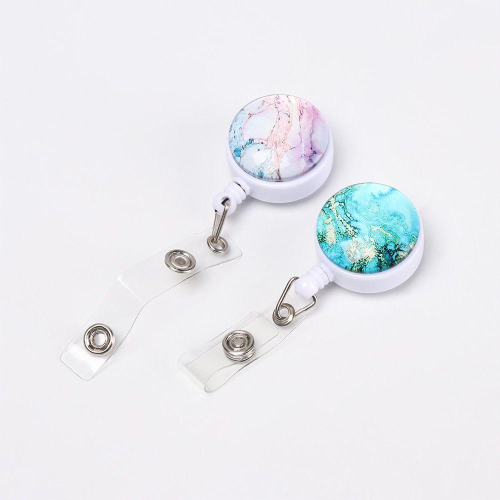 1 Kẹp Giữ Thẻ ID / Thẻ ID Họa Tiết Vân Đá Cẩm Thạch Chất Lượng Cao Dùng Trong Văn Phòng