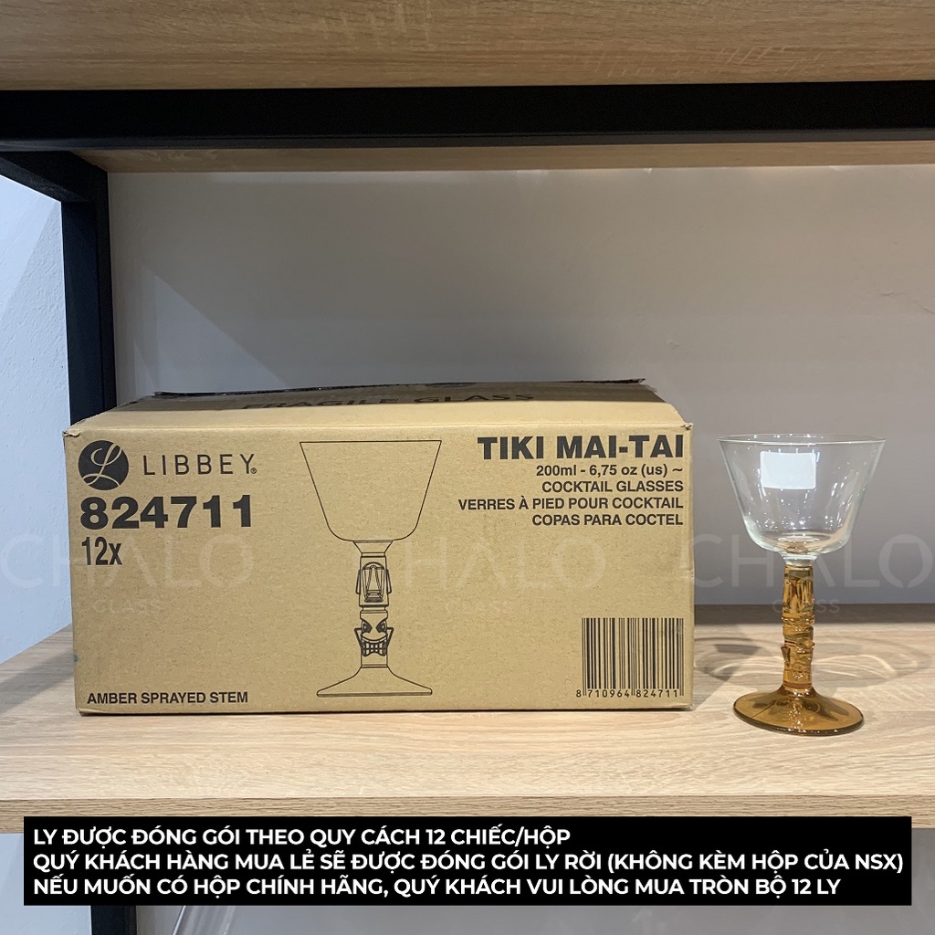 Ly thủy tinh Cocktail hình thổ dân Libbey Amber Maitai - 200 ~ 250ml - 824704 &amp; 824711 [Made in EU]