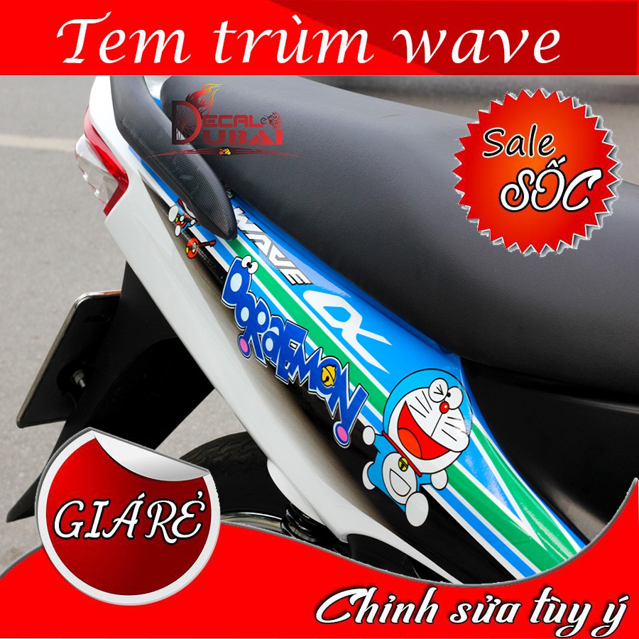 Tem Trùm Wave Doremon Trắng Xanh