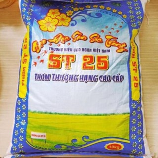 Gạo ngon nhất thế giới bịch 10kg st25 dẻo mềm cơm vừa ăn