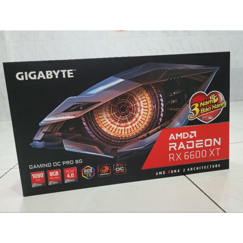 Gigabyte RX 6600 XT Gaming Oc Pro 8GB còn bảo hành 36 tháng chính hãng