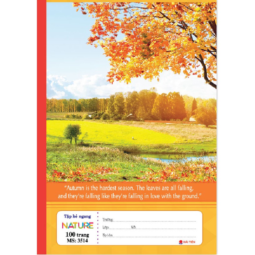 Vở ghi tập Nature Hải Tiến, sổ tay Nature A5 kẻ ngang bốn mùa xuân hạ thu đông 140 trang, 200 trang