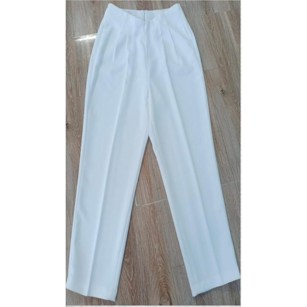 Quần baggy nữ  cách điệu thiết kế cạp liền,  đứng form công sở mặc tôn dáng chất vải không nhăn không xù giãn nhẹ Q4315