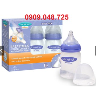 Set 3 Bình Sữa Lansinoh Momma 160ml USA Kèm Núm ti