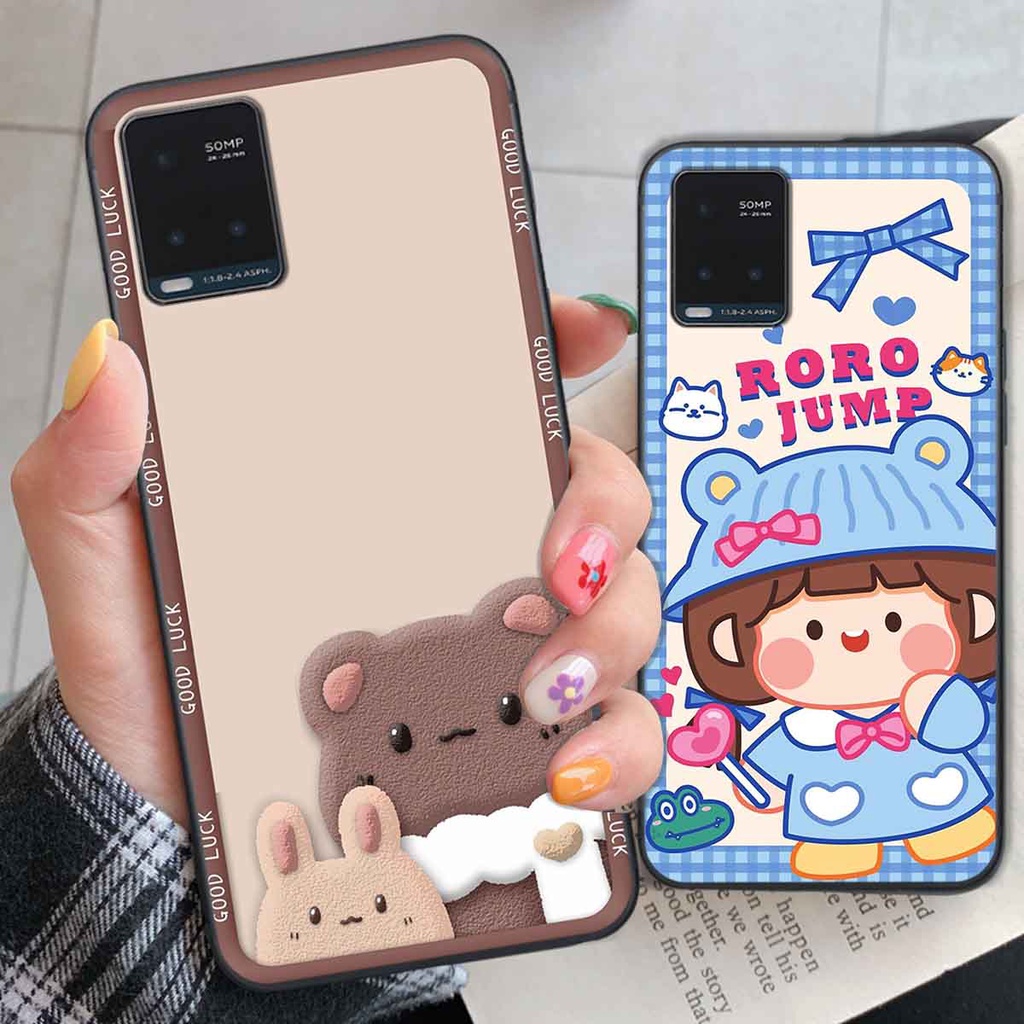 Ốp Vivo Y21 / Y21s / Y33s / T1x bear brick, gấu đáng yêu, dễ thương