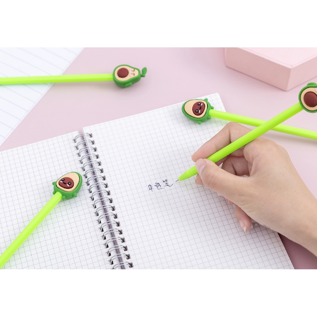 Bút Bi Ngòi 0.5mm Hình Trái Bơ Hoạt Hình Sáng Tạo