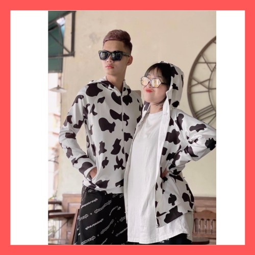 Áo trống nắng,áo khoác nắng hoodie bò sữa nam nữ trẻ trung năng động,vải co dãn thoáng khí.