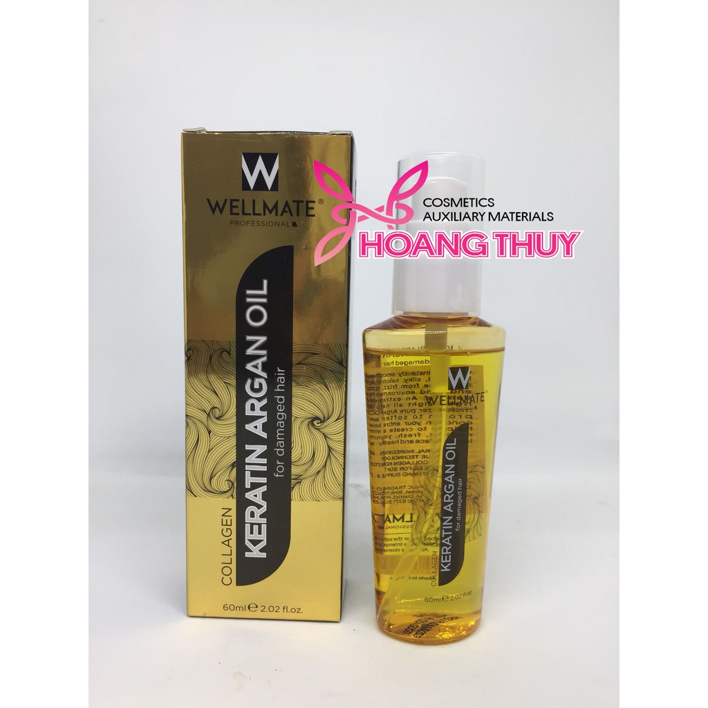 Tinh dầu phục hồi tóc hư tổn WELLMATE Keratine Argan Oil (60ml)