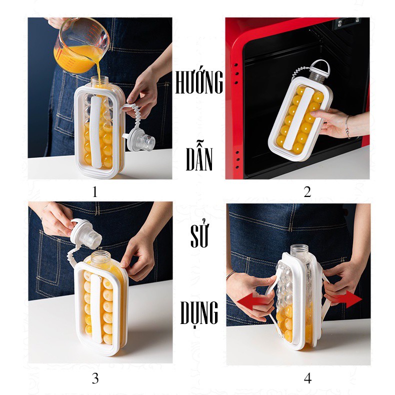 Bình đựng nước kiêm làm đá đa năng 17 viên tròn HOCKEY POT (BLD17) | BigBuy360 - bigbuy360.vn