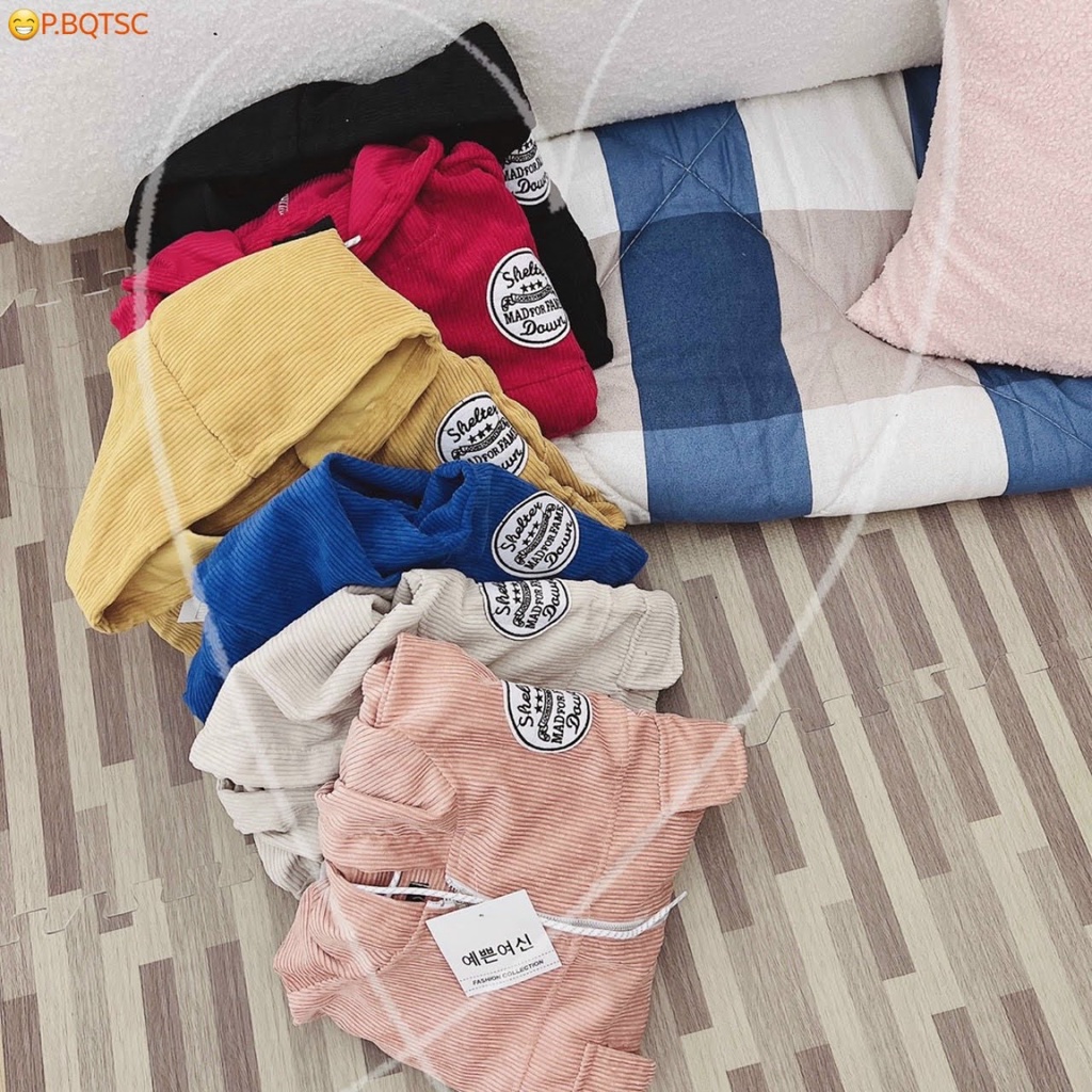 Áo khoác nhung nữ thêu chữ trước sau GDDG 1 lớp croptop