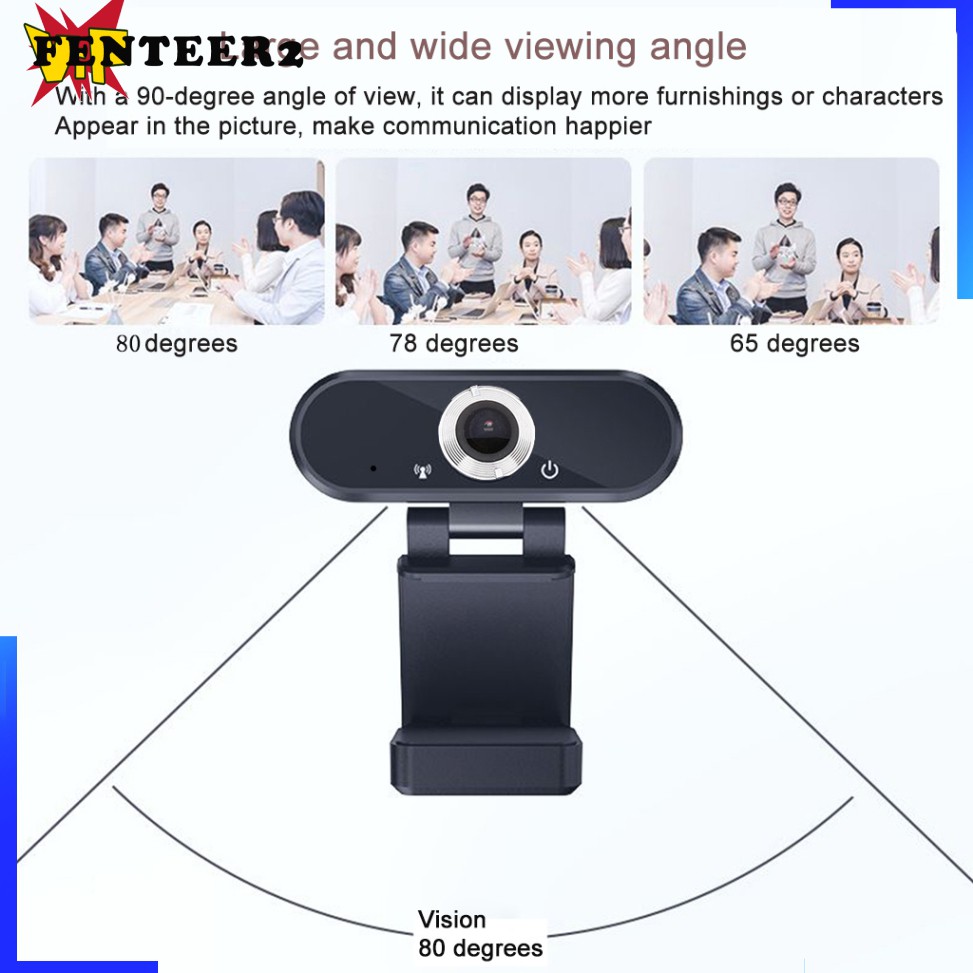 (Fenteer2 3c) 1080p Webcam W / Mic Cho Máy Tính